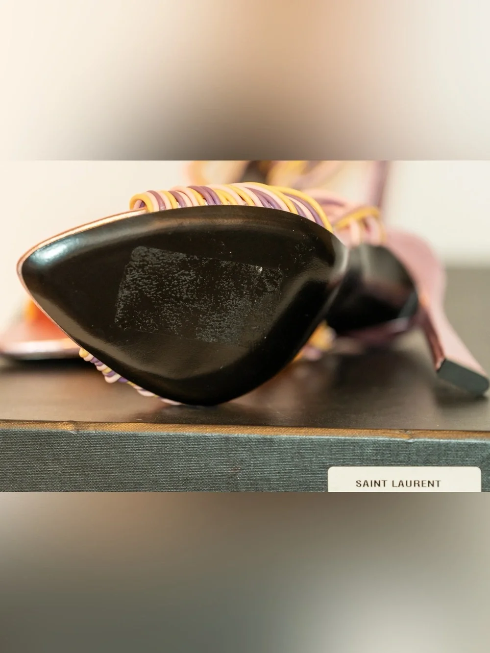 NWOT: Saint Laurent Pool Sandals in TPU and Metallized Leather - Picture 2 of 4